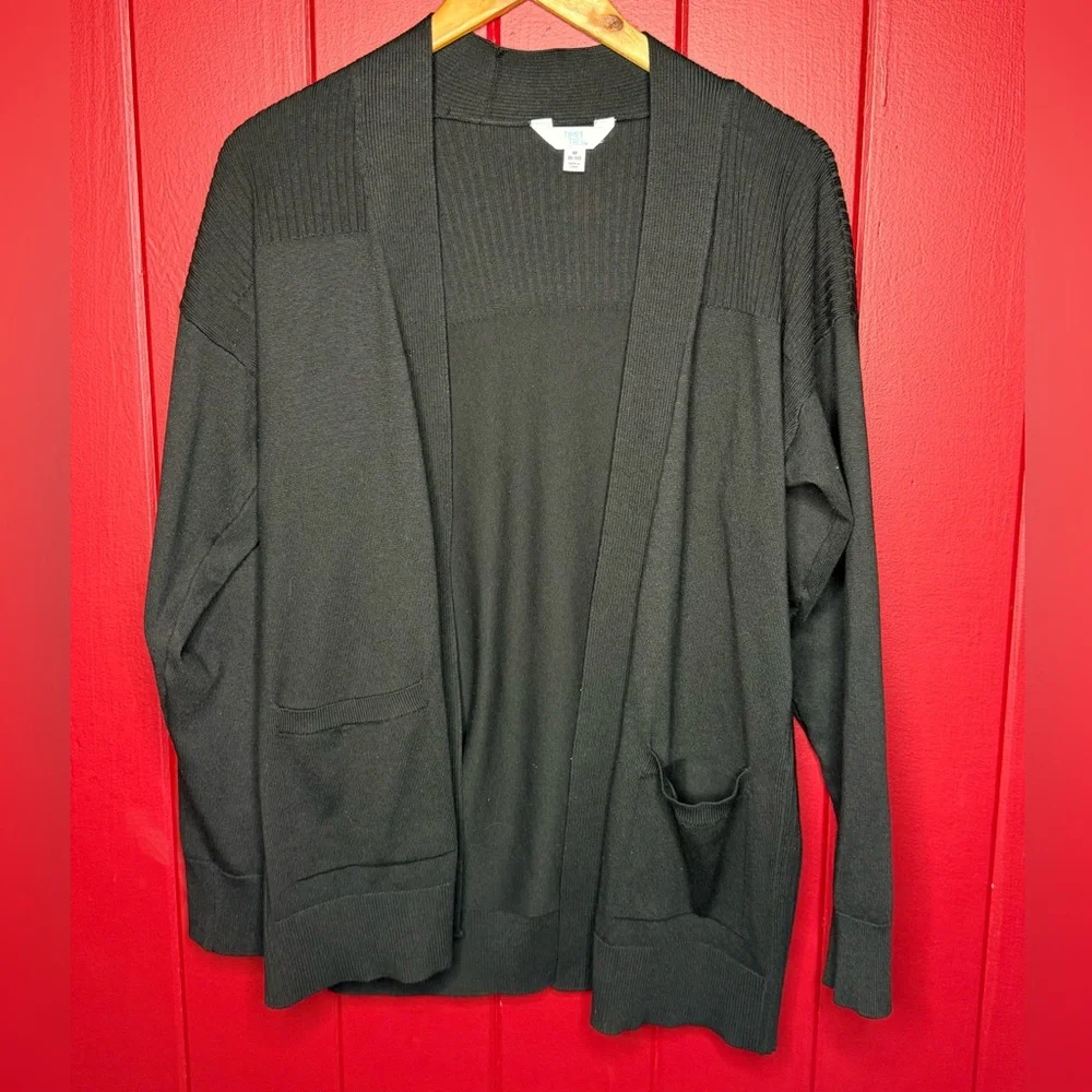 Time and Tru Black Open Front Cardigan – Size M - Picture 2 of 6